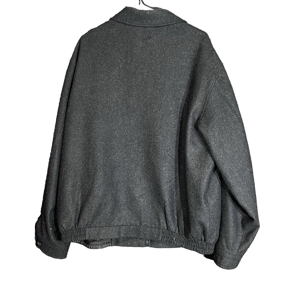 Jos A Bank Mens Charcoal Grey Wool Blend Harrington Bomber Jacket Size Large - Picture 3 of 11